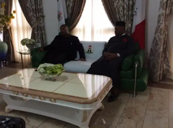 Photos: Senator Godswill Akpabio pays condolence visit to Akwa Ibom Governor, Udom